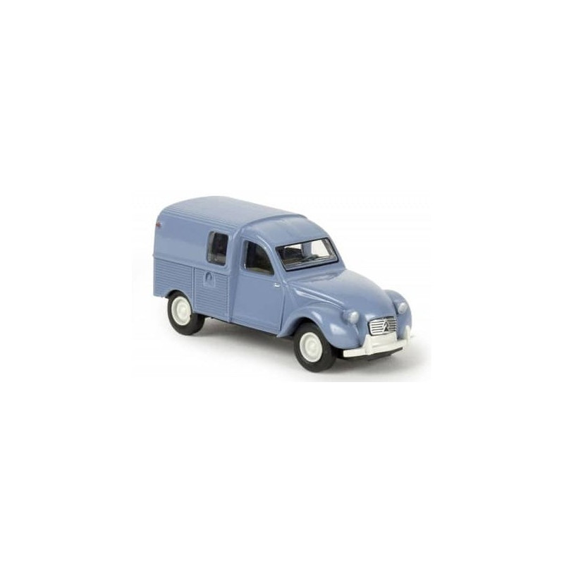2CV AZU fourgonnette 1961 bleu myosotis avec fenêtres - H0