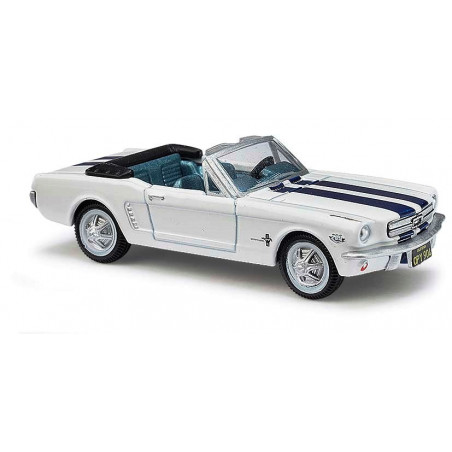 Ford Mustang 1965 blanche bandes bleues - H0
