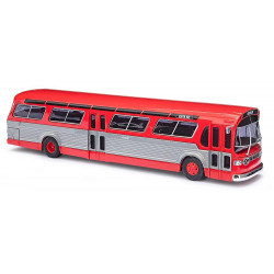 Bus US GMC TDH-5301 "fishbowl" rouge - H0