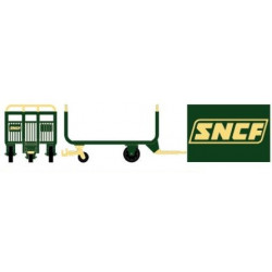 Chariots postaux verts/jaunes logo SNCF encadré - H0