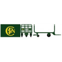 Chariots postaux verts logo monogramme SNCF - H0