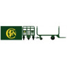 Chariots postaux verts logo monogramme SNCF - H0