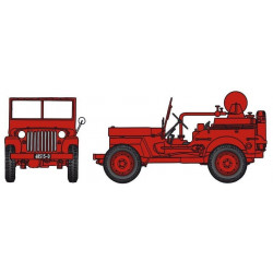 Jeep pompiers CCFL + motopompe Guinard 6m3 - H0