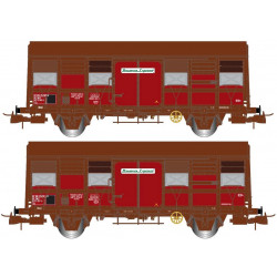 Couvert deux essieux type Gss 4-02 SNCF  x2 - "Provence Express" - volets ouverts - H0