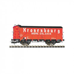 Couvert SNCF 2 essieux enseigne Kronenbourg - H0